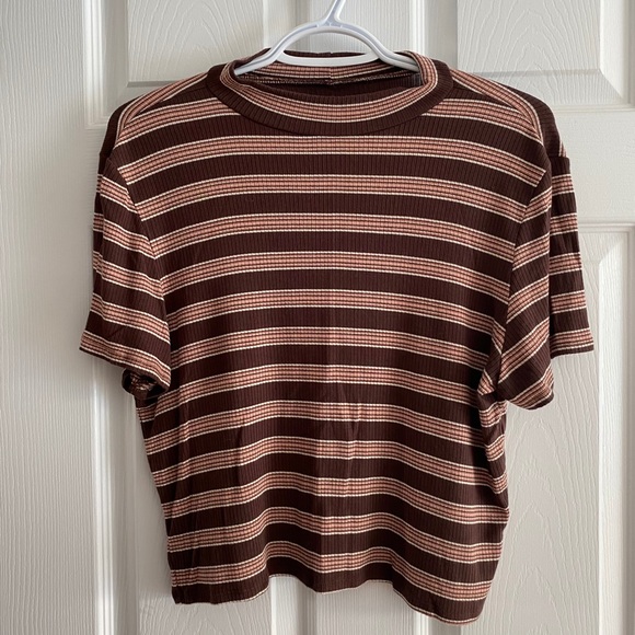 American eagle stripped moc neck top - Picture 1 of 2